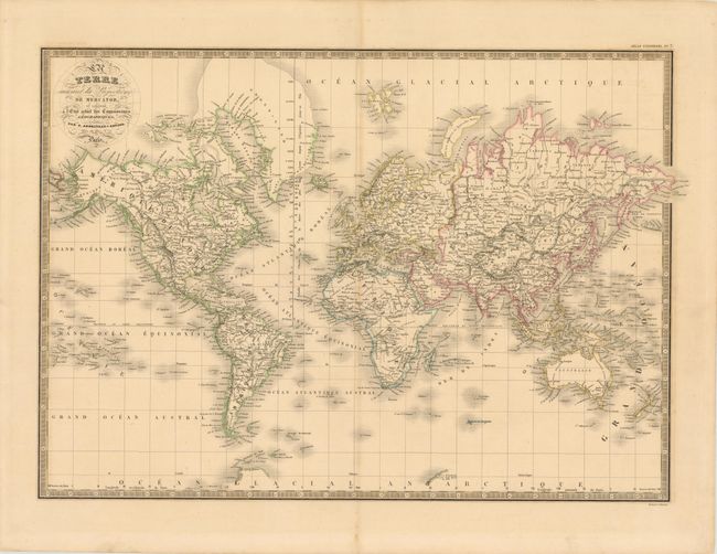 Terre Suivant la Projection de Mercator, et Conforme a l'Etat Actuel des Connaissances Geographiques
