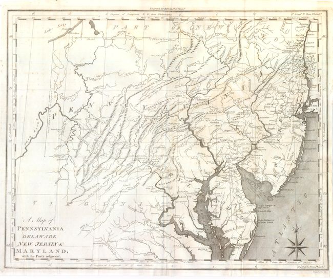 A Map of Pennsylvania Delaware New Jersey & Maryland, with the Parts Adjacent