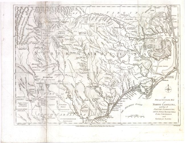 A New and Accurate Map of North Carolina, and Part of South Carolina, with the Field of Battle between Earl Cornwallis and General Gates