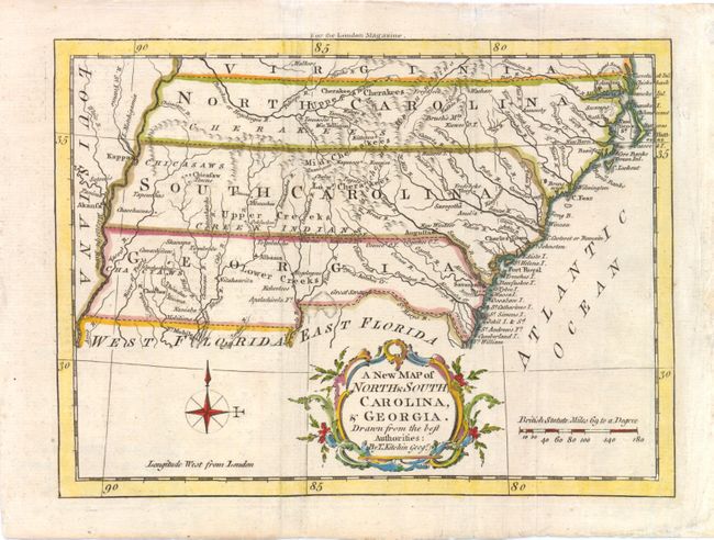 A New Map of North & South Carolina, & Georgia