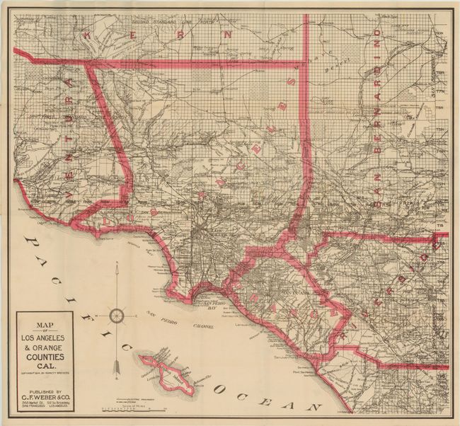 Map of Los Angeles & Orange Counties Cal.