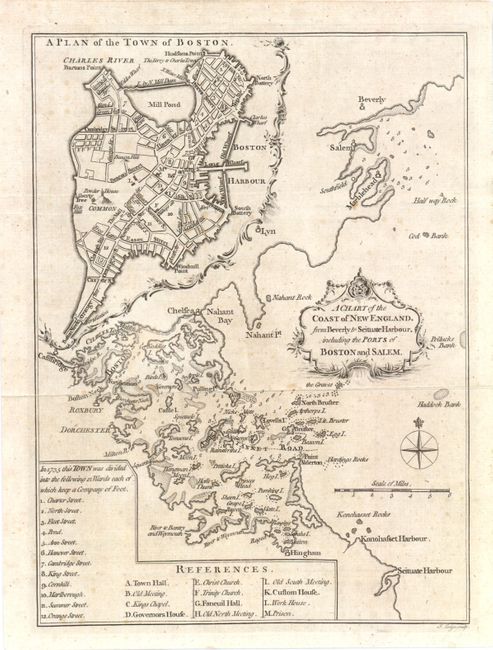 A Chart of the Coast of New England, from Beverly to Scituate Harbour, including the Ports of Boston and Salem