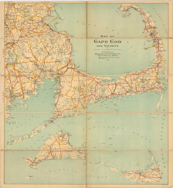 Map of Cape Cod and Vicinity [and] Automobile Map of Massachusetts. Cape Cod