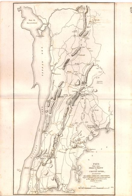 Pays Situe entre Frog's Point et Croton River, et Position des Armees Americaine et Britannique, depuis le 12 Octobre 1776, jusqu'au 28 du Meme Mois, qu'elles Engagerent le Combat sur les Plaines Blanches