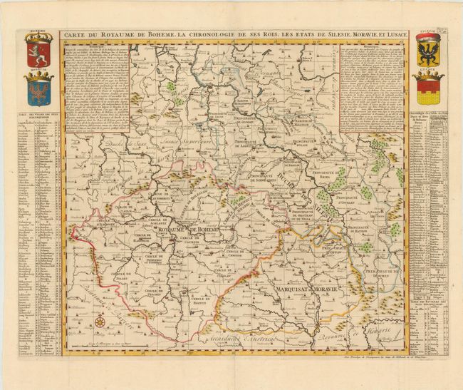 Carte du Royaume de Boheme.  La Chronologie de ses Rois.  Les Etats de Silesie, Moravie, et Lusace