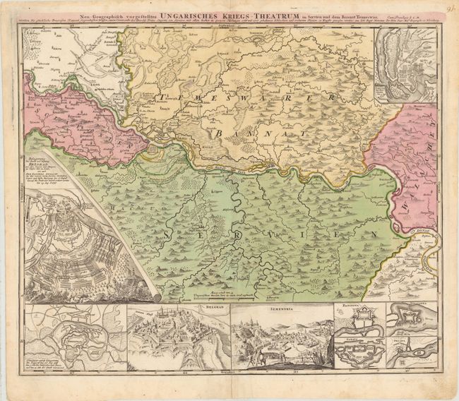 Neu-Geographisch Vorgestelltes Ungarisches Kriegs-Theatrum in Servien und dem Bannat Temeswar ... 1716 und 1717