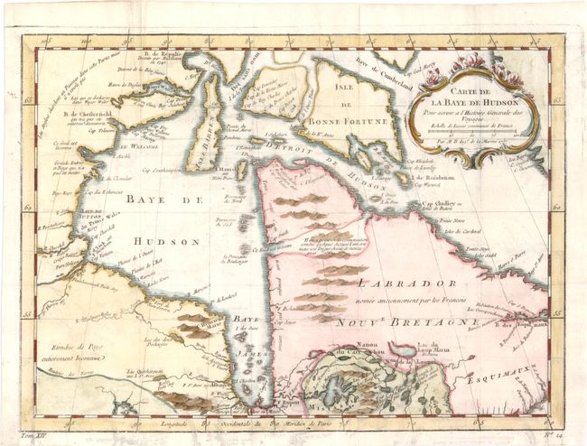 Carte de la Baye de Hudson pour Servir a l'Histoire Generale des Voyages
