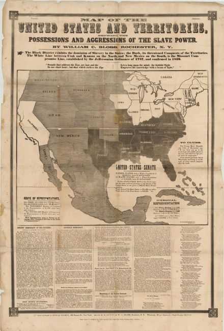 Map of the United States and Territories, Showing the Possessions and Aggressions of the Slave Power
