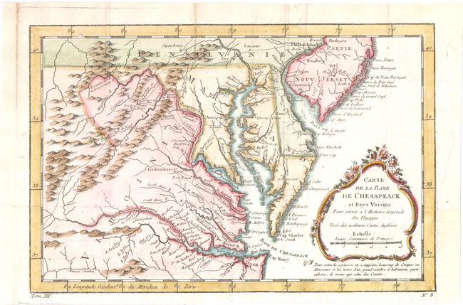 Carte de la Baye de Chesapeack et Pays Voisins pour Servir a l'Histoire Generale des Voyages
