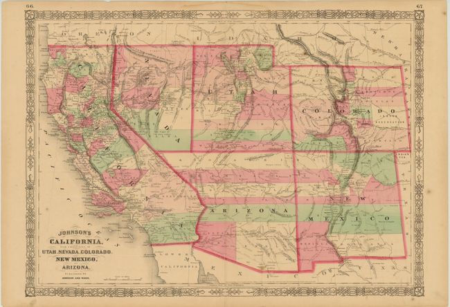 Johnson's California, with Territories of Utah, Nevada, Colorado, New Mexico and Arizona