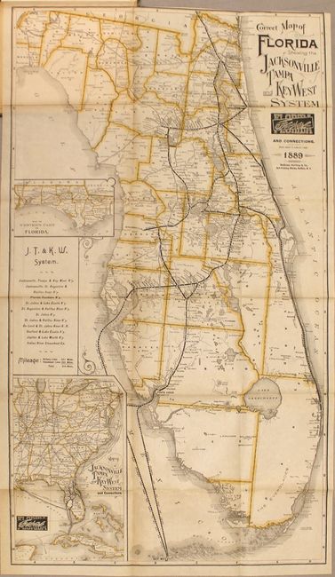 Correct Map of Florida Showing the Jacksonville Tampa and Key West System and Connections [with book] The Tarpon or 