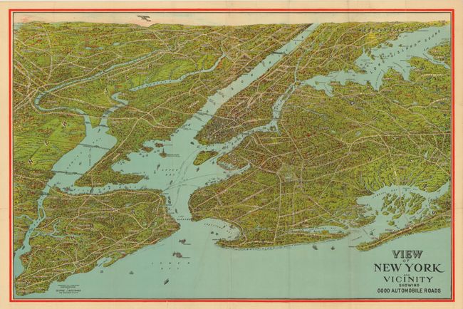 View of New York and Vicinity Showing Good Automobile Roads
