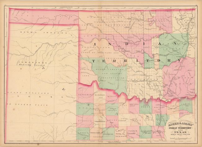Asher & Adams' Indian Territory and Texas. North West Portion