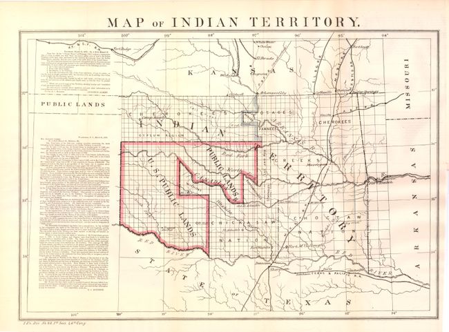 Map of Indian Territory [with report] Message from the President of the United Statesin Relation to an Alleged Occupation of a Portion of the Indian Territory by White Settlers