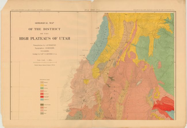 Topographical and Geological Atlas of the District of the High Plateaus of Utah [with] Report on the Geology of the High Plateaus of Utah