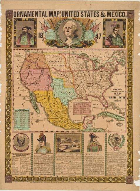 Ornamental Map of the United States & Mexico
