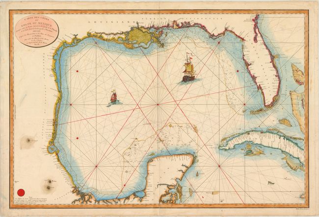 Carte des Cotes du Golfe du Mexique Compris entre la Pointe Sud de la Presqu'Ile de la Floride et la Pointe Nord de la Presqu'Ile d'Yucatan