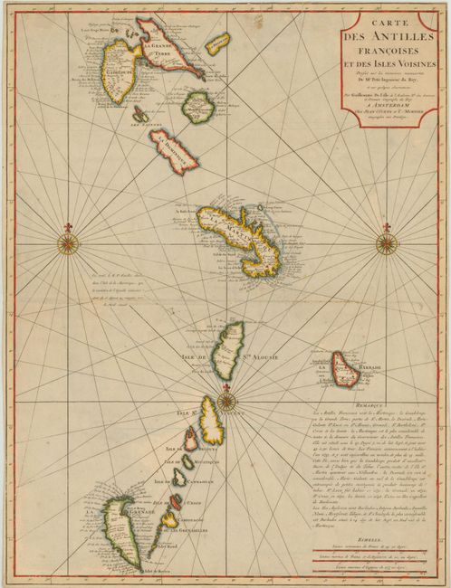 Carte des Antilles Francoises et des Isles Voisines Dressee sur les Memoire Manuscrits de Mr. Petit Ingenieur du Roy