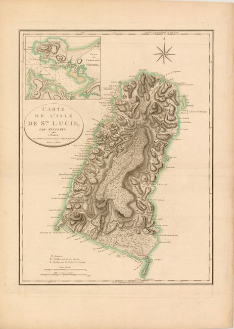 Carte de l'Isle de Ste. Lucie par Jefferys