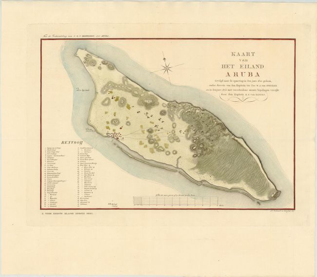 Kaart van Het Eiland Aruba Gevolgd Naar de Opmeting in den Jare 1820 Gedaan, Onder Directie van den Kapitein ter Zee W.A. van Spengler en in den Jare 1825 met Verscheidene Nieuwe Bepalingen Verrijkt