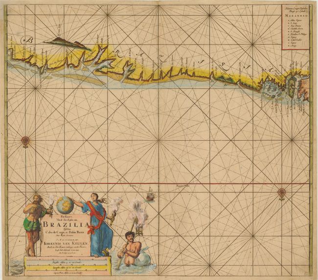 Pas-Kaart, van de Zee-Kusten van, Brazilia tusschen, Cabo de Cuma, en Bahia Baxa