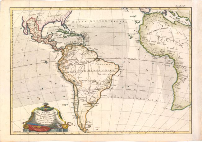 Carte pour Servir a l'Histoire Philosophique et Politique des Etablissemens et du Commerce des Europeens Dans les Deux Indes