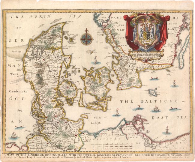 A Mapp of the Kingdome of Dennmarke, with its Severall Dioeceses or Provinces