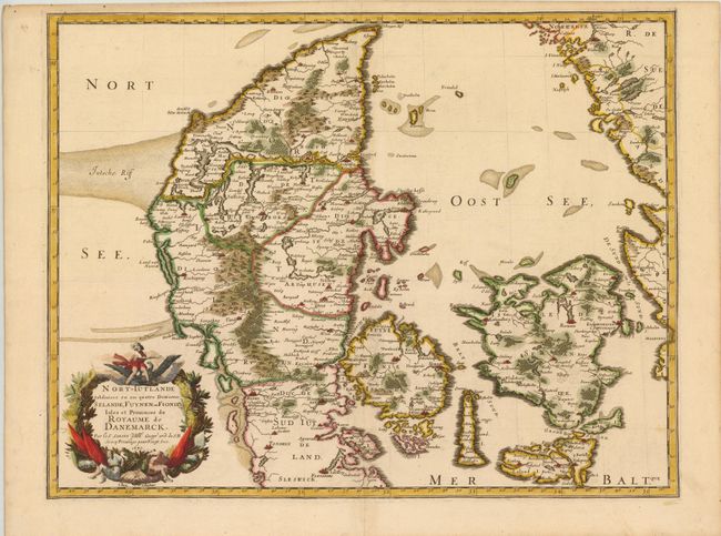 Nort-Iutlande Subdiuisee en ses Quatre Dioeceses; Selande, Fuynen ou Fionie, Isles et Prouinces du Royaume de Danemarck