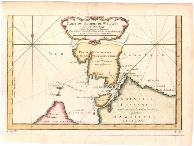 Carte de Detroit de Waeigats ou de Nassau Suivant les Navigateurs Hollandois pour l'Histoire Generale des Voyages