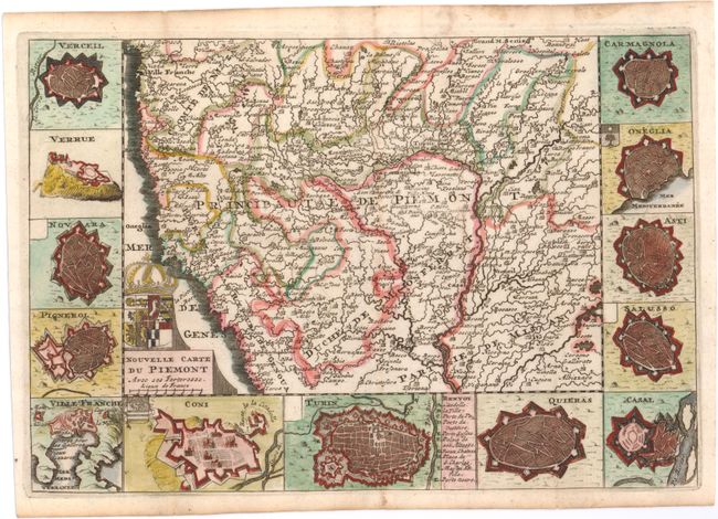 Nouvelle Carte du Piemont avec ses Forteresse