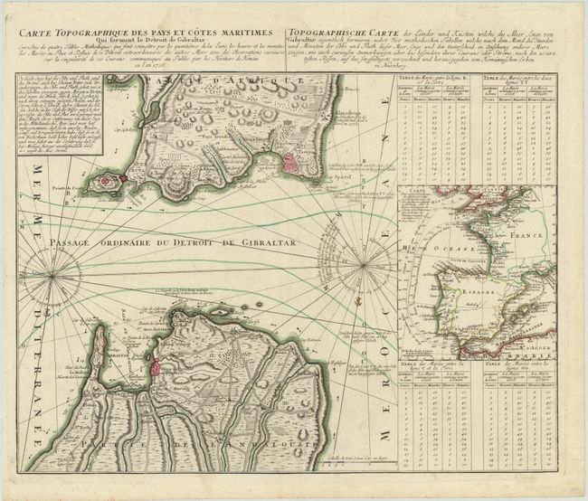 Carte Topographique des Pays et Cotes Maritimes qui Forment le Detroit de Gibraltar / Topographische Carte der Lander und Kusten Welche die Meer Enge von Gibraltar
