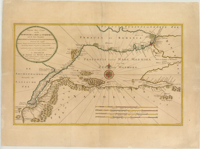 Nieuwe Zee-Caart van de Propontis of Zee van Marmora, met de Twee Straaten Hellespont en't Naauw van Constantinopolen