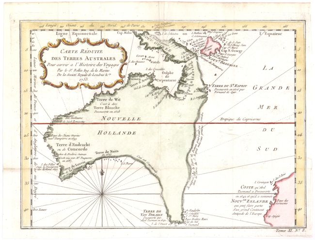 Carte Reduite des Terres Australes pour Servir a l'Histoire des Voyages