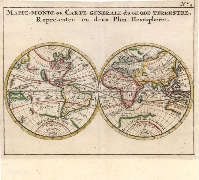 Mappe-Monde ou Carte Generale du Globe Terrestre Representee en Deux Plan-Hemispheres