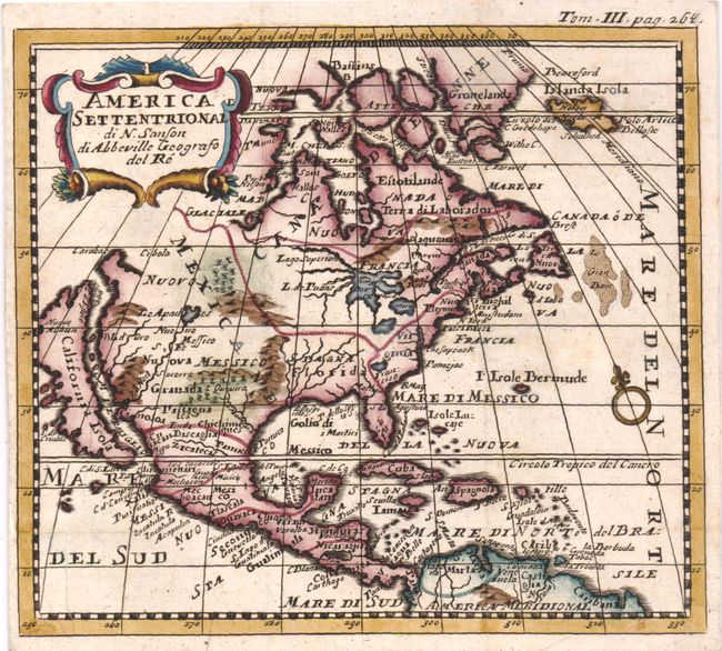 America Settentrionale di N.Sanson di Abbeville Geografo del Re