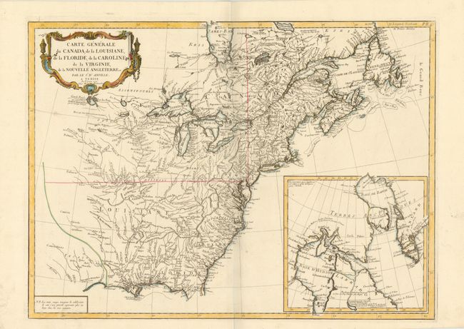 Carte Generale du Canada, de la Louisiane, de la Floride, de la Caroline, de la Virginie, de la Nouvelle Angleterre etc. par le Sr. d'Anville