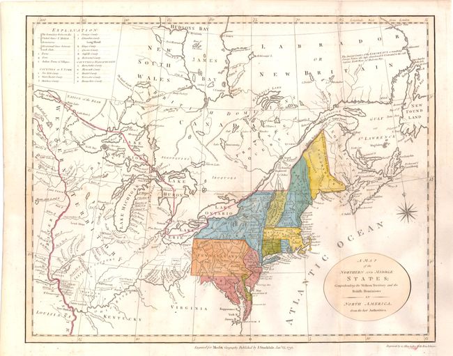A Map of the Northern and Middle States; Comprehending the Western Territory and the British Dominions in North America. From the Best Authorities