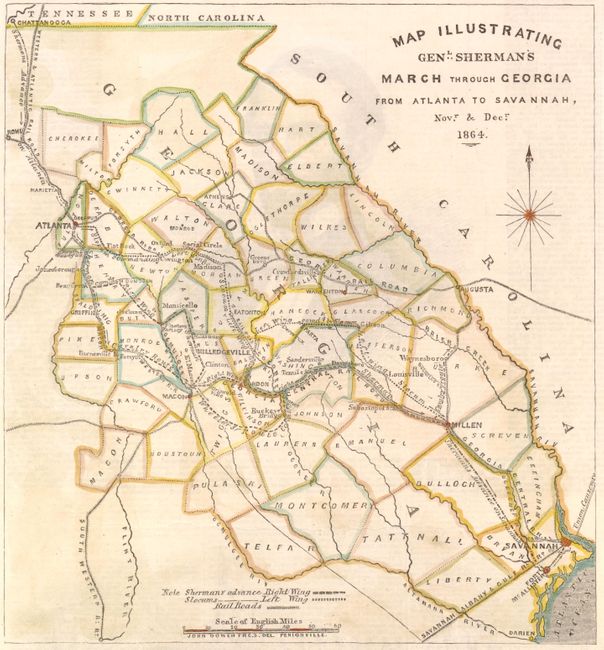 Map Illustrating Genl. Sherman's March through Georgia from Atlanta to Savannah, Novr. & Decr. 1864