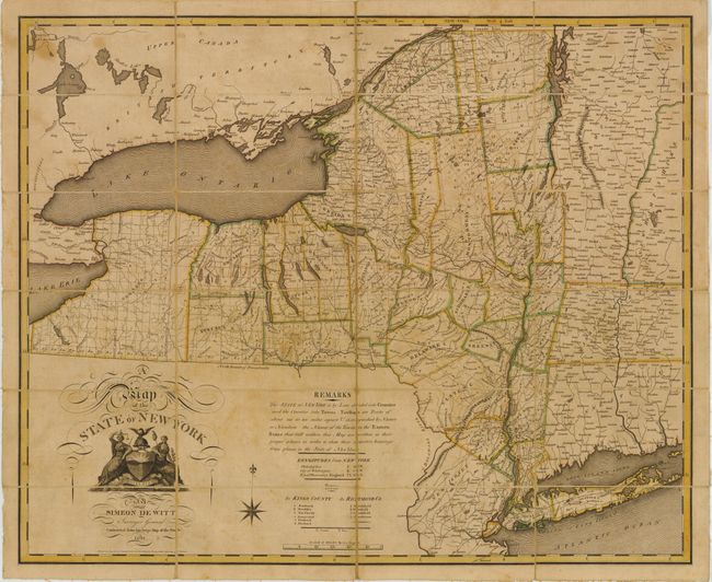 A Map of the State of New York  Contracted from His Large Map of the State