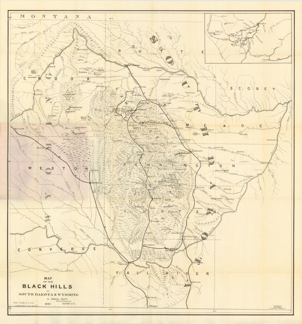Map of the Black Hills of South Dakota & Wyoming