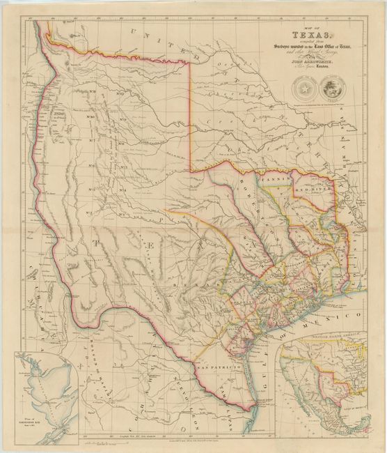 Map of Texas, Compiled from Surveys Recorded in the Land Office of Texas, and other Official Surveys