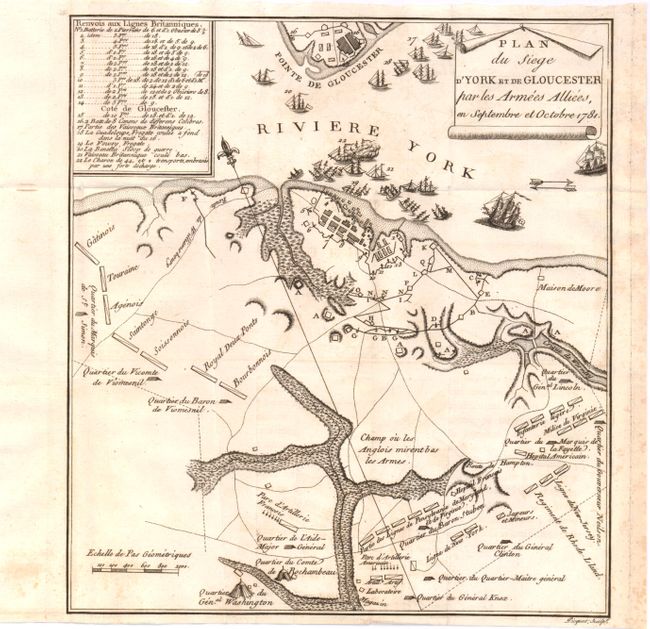 Plan du Siege d'York et de Gloucester par les Armees Alliees en Septembre et Octobre 1781