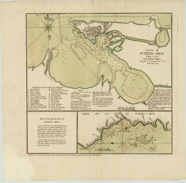 Plano de Puerto-Rico: Dale a Luz [on sheet with] Parte de la Isla de Puerto-Rico