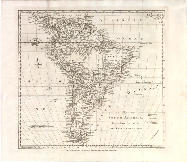 A Map of South America, Drawn From The Latest and Best Authorities