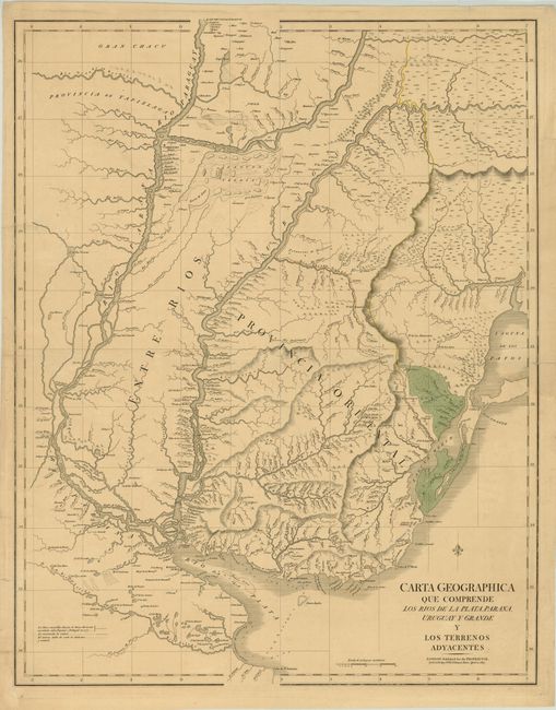 Carta Geographica que Comprende los Rios de la Plata, Parana, Uruguay y Grande y Los Terrenos Adyacentes