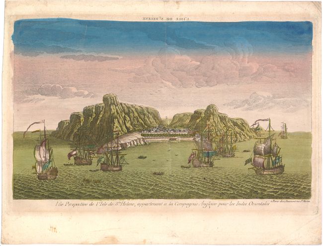 Vue Perspective de l'Isle Ste. Helene, Appartenant a la Compagnie Angloise pour les Indes Orientales