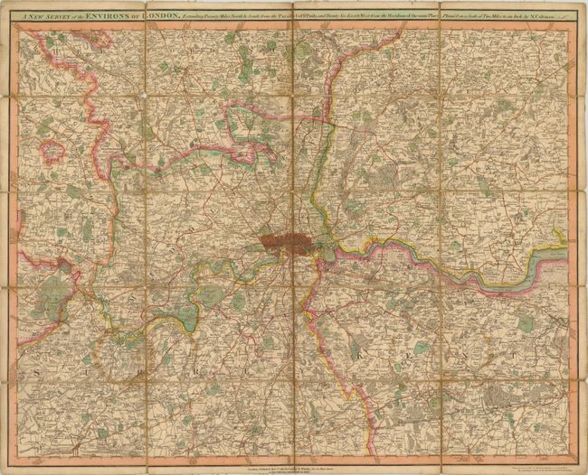 A New Survey of the Environs of London, Extending Twenty Miles North & South from the Parallel of St. Pauls; and Twenty Six East & West from the Meridian of the Same Place...