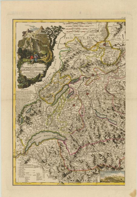 Neue Karte von der Schweiz oder Helvetien in die XIII Eidgenossenschaften, ihre Bundsverwandten und Unterthanen