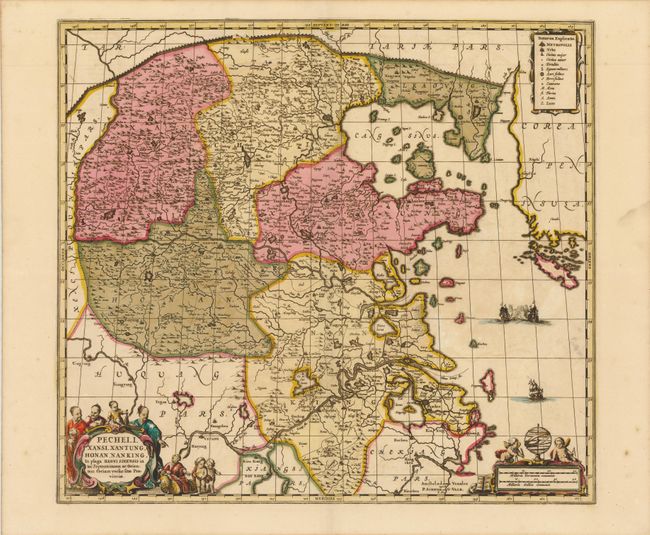 Pecheli, Xansi, Xantung, Honan, Nanking, in Plaga Regni Sinensis inter Septentrionem ac Orientem Ceciam versus Sitae Provinciae