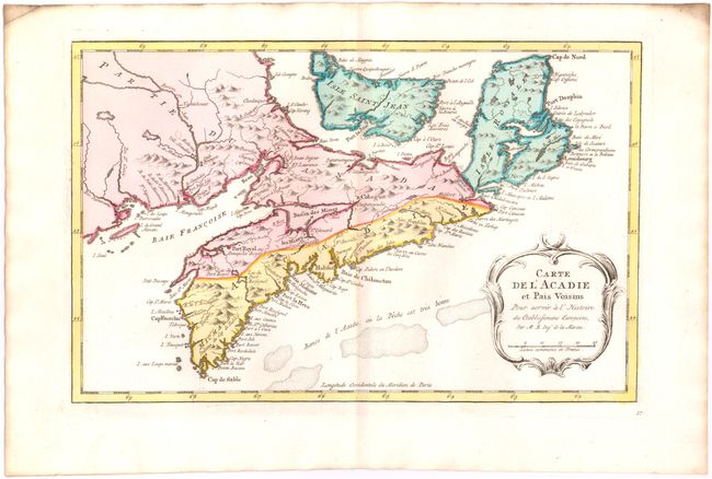 Carte de l'Acadie et Pais Voisins pour Servir a l'Histoire des Etablissemens Europeens